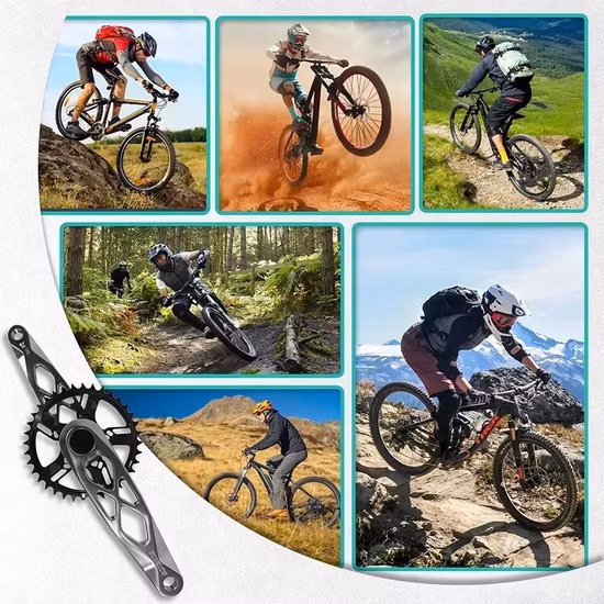 Guarnitura in alluminio 170/172.5/175mm Guarniture in lega di design personalizzato MTB Strada BMX Parti di biciclette Guarnitura per bicicletta